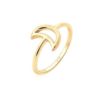Fingerring ELLI "Halbmond 925 Sterling Silber" Gr. 56, gold, Fingerringe, Damen, 56mm, ohne Stein, Silber 925 (Sterlingsilber), 1mm Image