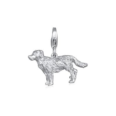 Charm-Einhänger NENALINA "Hund Dog Anhänger Golden Retriever 925 Silber", silber, Charms, Damen, ohne Stein, Silber 925 