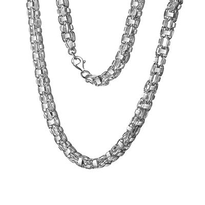 Collierkettchen VIVANCE "925/- Sterling Silber weiß Käfigkette 50 cm" Halsketten Gr. 50cm, Silber 925 (Sterlingsilber), Länge: 50 cm Breite: 7.0 mm, weiß Damen Colliers