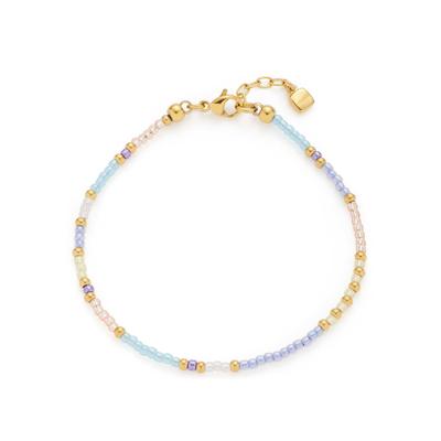 Armband CIAO BY LEONARDO "Calypso CIAO, 022966", bunt (gelbgoldfarben, blau, fliederfarben, rosé, weiß), Armbänder, Damen, Edelstahl, mit Miyuki Glasperlen Image
