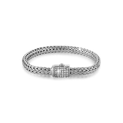 Armband KUZZOI "Gliederarmband Damen Zirkonia Kristalle 925 Silber" Gr. 18, silber, Armbänder, Herren, 18cm, ohne Stein, Silber 925 (Sterlingsilber) Image