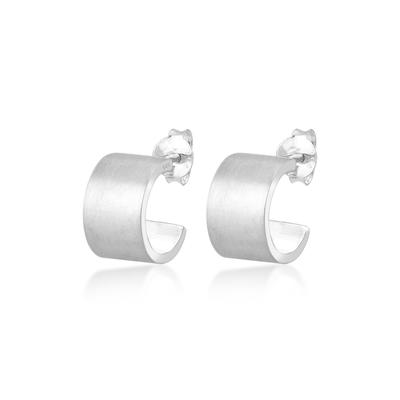 Paar Creolen ELLI "Ohrstecker Halbcreolen Matt Modern 925 Sterling Silver", silber, Ohrringe, Damen, OneSize, ohne Stein, Silber 925 (Sterlingsilber) Image