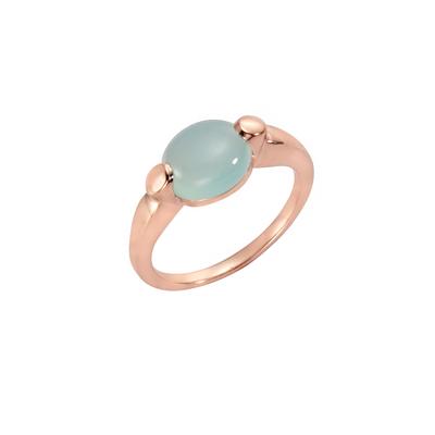 Fingerring JAMELLI "925 Silber rosé vergoldet Paraiba Chalcedon" Fingerringe Gr. 060 (19,1), 2,75 ct, Silber 925 (Sterlingsilber), rosa (rosa + blau) Damen