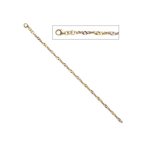 Fußkette JOBO, gold (goldfarben), Fußkettchen, Damen, Silber 925 (Sterlingsilber), 925 Silber vergoldet 25 cm 2,9 mm