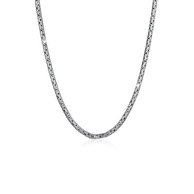 Silberkette KUZZOI "Herren Glieder Königskette Massiv 925 Silber" Gr. 50, schwarz, Halsketten, Herren, 50, ohne Stein, Silber 925 (Sterlingsilber), L: 50cm Image