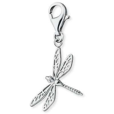 Charm-Einhänger ENGELSRUFER "Libelle, ERC-DRAGONFLY", silber (silberfarben), Charms, Damen, Silber 925 (Sterlingsilber)