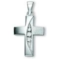 Kette mit Anhänger ONE ELEMENT "Zirkonia Kreuz aus 925 Silber" Halsketten Gr. Silber 925 (Sterlingsilber), silberfarben (silber) Damen Ketten mit Anhänger