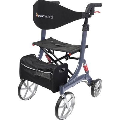 Rollator BESCOMEDICAL "Spring Large" Rollatoren grau (graphitgrau) Größe L (Sitzhöhe 60cm), höhenverstellbare Griffe