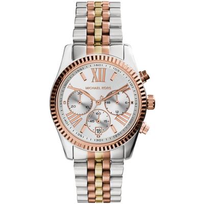Chronograph MICHAEL KORS "LEXINGTON", rosa (silberfarben, goldfarben, roségoldfarben), Armbanduhren, Damen, Quarzuhr, Armbanduhr, Damenuhr, Stoppfunktion, Edelstahlarmband Image