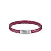 Edelstahlarmband KANGAROOS "Schmuck Geschenk, Lederarmband verschiedene Farben + Größen" Gr. 19, rot (edelstahlfarben, schwarz, rot), Armbänder, Damen, 19, Edelstahl-Leder, Edelstahl, Leder