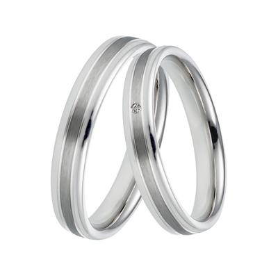 Trauring DOOSTI "Schmuck Geschenk Silber 925 Trauring Ehering Partnerring LIEBE" Gr. 58, silber (silberfarben), Fingerringe, 58, ohne Brillant, Silber 925 (Sterlingsilber), 4mm, Made in Germany, wahlweise mit oder ohne Brillant Image