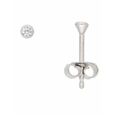 Paar Ohrhänger ADELIA´S "585 Weißgold Ohrringe Ohrstecker mit Zirkonia Ø 2,5 mm", silber, Ohrringe, Damen, Damen, Weißgo