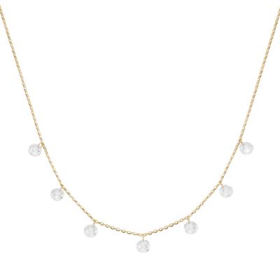 Collier LUIGI MERANO "mit Zirkonia Steinen, Gold 375", gold, Halsketten, Damen, 45cm, Gelbgold 375