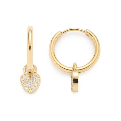 Paar Creolen CIAO BY LEONARDO "Amila CIAO, 022969", gold (gelbgoldfarben, kristallweiß, kristallweiß), Ohrringe, Damen, Edelstahl, mit Zirkonia (synth.) - Einhänger abnehmbar Image