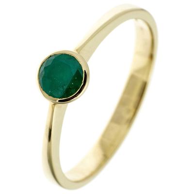 Goldring JOBO Gr. 56, gold (gelbgold 333), Fingerringe, Damen, 56, Gelbgold 333, 333 Gold mit Smaragd Image