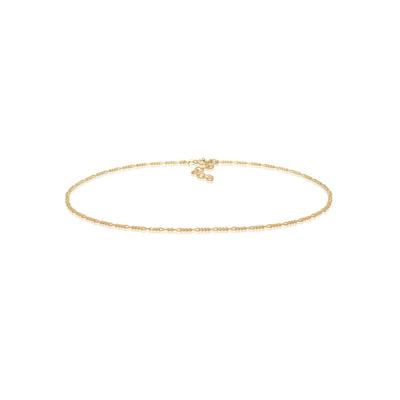 Kette ohne Anhänger ELLI "Choker Figaro Basic Blogger 925 Silber", gold, Halsketten, Damen, 36, ohne Stein, Silber 925 (