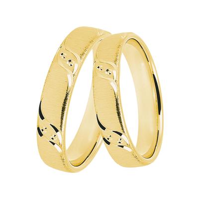 Trauring DOOSTI "Schmuck Geschenk Silber 925 Trauring Ehering Partnerring LIEBE" Gr. 56, gold (gelbgoldfarben), Fingerri