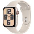 Smartwatch APPLE "Watch SE GPS Aluminium 44 mm + Cellular M/L" Smartwatches beige (polarstern) Fitness-Tracker