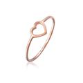 Fingerring ELLI PREMIUM "Bandring Herz Symbol Trend 750 Roségold (18 Karat)" Fingerringe Gr. 58 mm, ohne Stein, Roségold 750, 1 mm, rosegold Damen Fingerringe