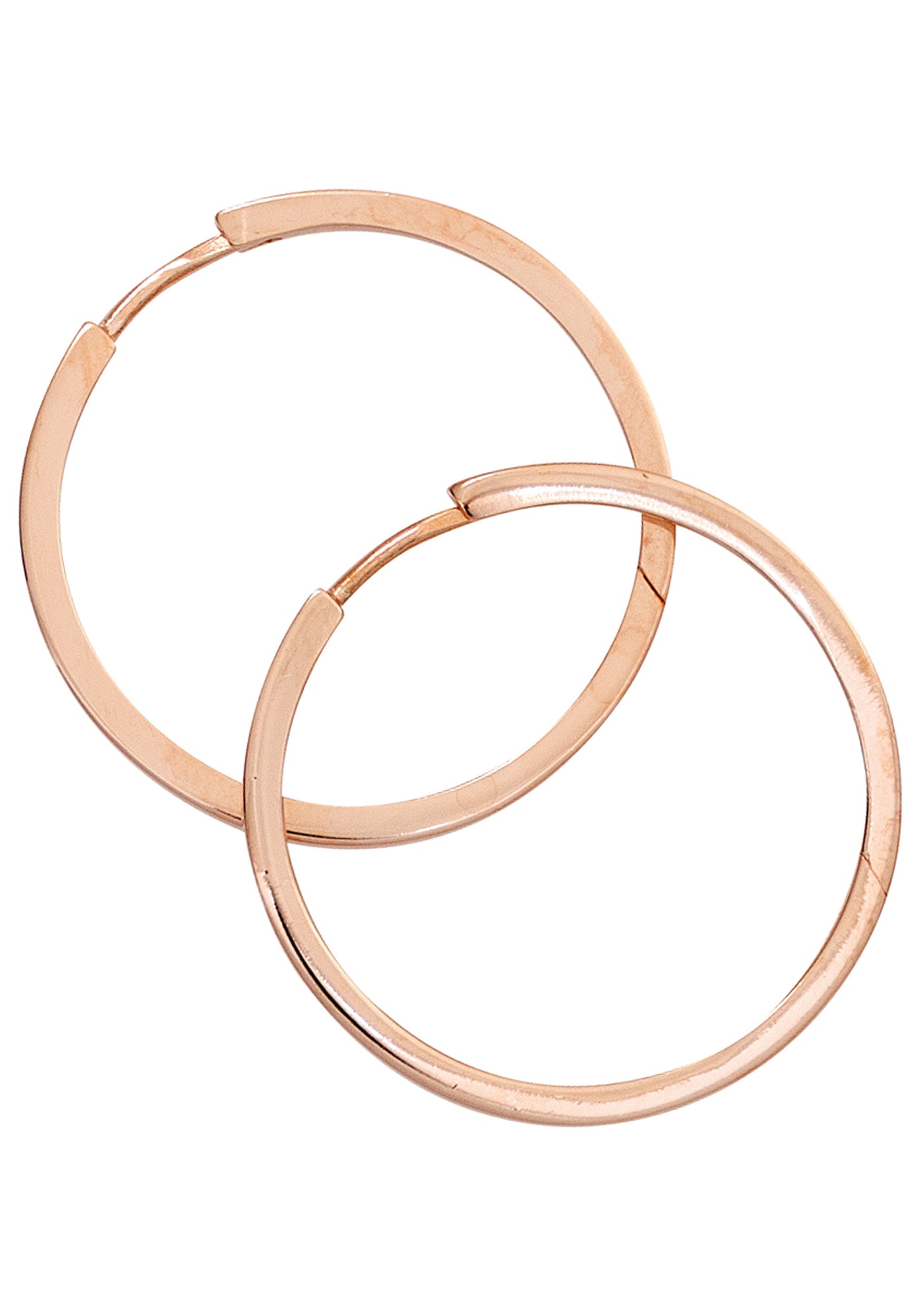 Paar Creolen JOBO, rosa (roségoldfarben), Ohrringe, Damen, 26,5mm, Silber 925 (Sterlingsilber), rund 925 Silber roségold vergoldet