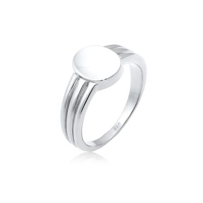 Siegelring ELLI "Siegelring Basic Blogger Geo 925 Sterling Silber" Gr. 54, silber, Fingerringe, Damen, 54mm, Silber 925 (Sterlingsilber), 5mm Image