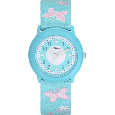 Quarzuhr S.OLIVER "2036749" Armbanduhren blau (türkis) Kinder Armbanduhr, Kinderuhr, ideal auch als Geschenk