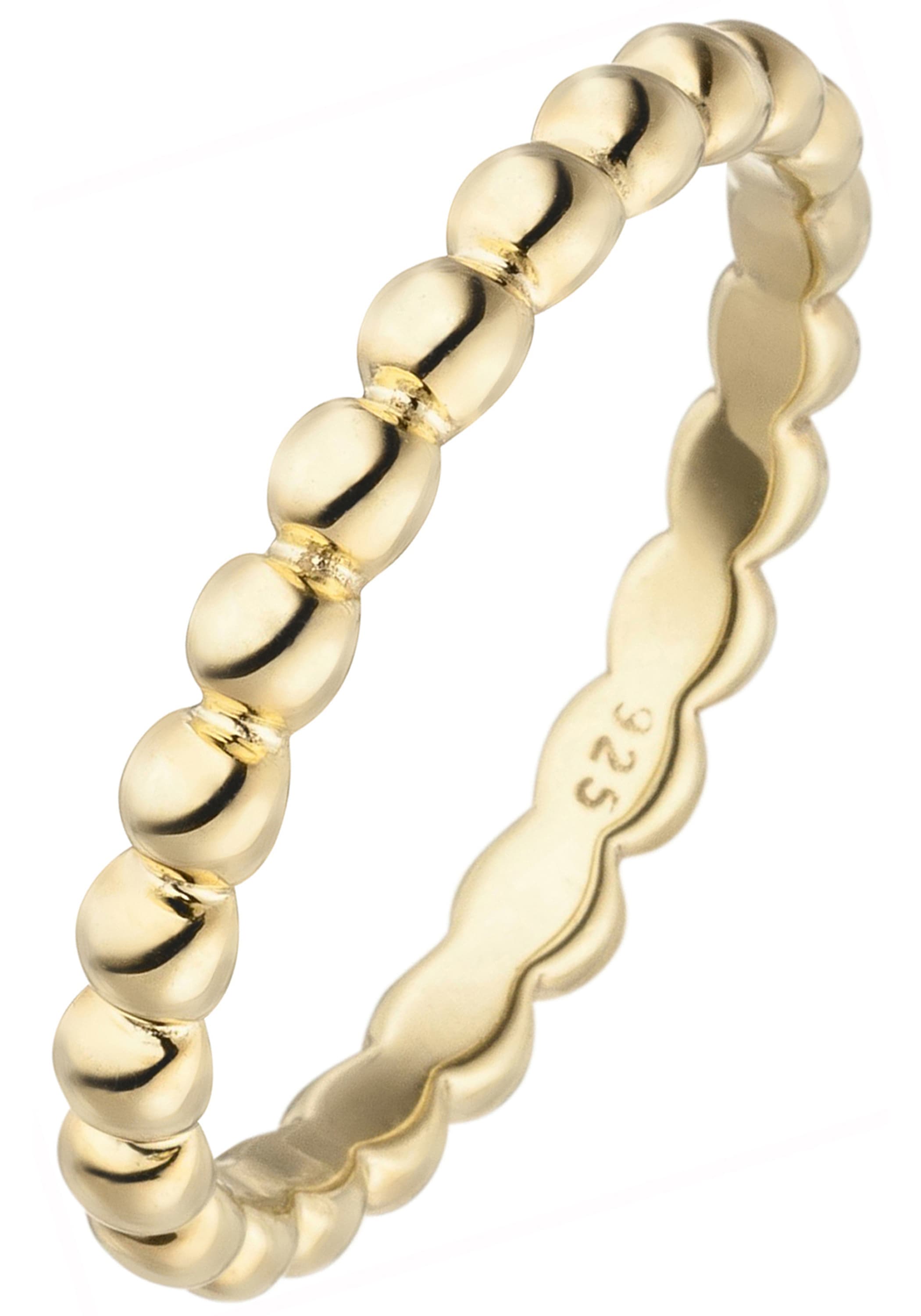 Fingerring JOBO "Kugel" Gr. 56, gold (goldfarben), Fingerringe, Damen, 56, Silber 925 (Sterlingsilber), Fingerring, 925 Silber vergoldet Image