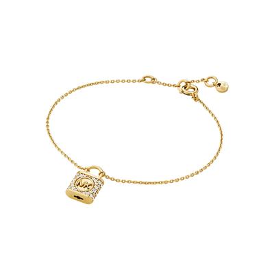 Armband MICHAEL KORS "PREMIUM, SCHLOSS, MKC1631AN", gold (gelbgoldfarben, kristallweiß, kristallweiß), Armbänder, Damen,