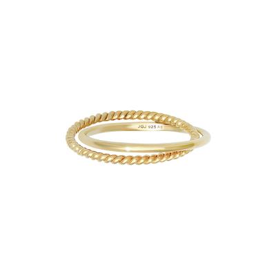Fingerring ELLI "Wickelring Klassik Fein Gedreht 925 Silber" Gr. 58, gold, Fingerringe, Damen, 58mm, ohne Stein, Silber 925 (Sterlingsilber) Image