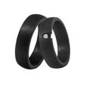 Trauring DOOSTI "Schmuck Geschenk CARBON Ehering Partnerring LIEBE" Fingerringe Gr. 62, mit Zirkonia, Carbon, 6 mm, schwarz (schwarz, weiß) Trauringe