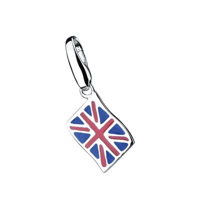 Charm-Einhänger "England-Flagge, Silber 925", bunt, GIORGIO MARTELLO MILANO, Charms, Damen, Silber 925 (Sterlingsilber)