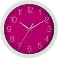 Wanduhr EUROTIME "Trend Alu Fuchsia, 86152-00-5" Wanduhren Gr. Ø 30 cm, weiß Wanduhren