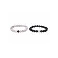 Armband Set FIRETTI "Multipack Schmuck Geschenk Zugarmbänder Steinarmband Edelstein" Armbänder Gr. 18, Stein, schwarz-weiß (weiß, schwarz, weiß, schwarz) Firetti