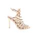 Steve Madden Heels: Gladiator Stilleto Bohemian Gold Print Shoes - Women's Size 8 1/2 - Open Toe