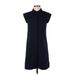 MICHAEL Michael Kors Casual Dress - Shirtdress Collared Short sleeves: Blue Print Dresses - Women's Size X-Small