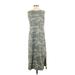 Universal Thread Casual Dress - Midi High Neck Sleeveless: Gray Camo Dresses - Women's Size Small