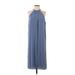 Joie Casual Dress - Shift High Neck Sleeveless: Blue Print Dresses - New - Women's Size 2X-Small