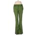 7th Avenue Design Studio New York & Company Linen Pants - High Rise Boot Cut Boyfriend: Green Bottoms - Women's Size 2 Petite
