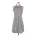 Lole Casual Dress - Shirtdress High Neck Sleeveless: Gray Stripes Dresses - Women's Size Medium