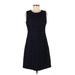 Lands' End Casual Dress - A-Line High Neck Sleeveless: Blue Print Dresses - Women's Size 6