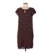 Merona Casual Dress - Shift: Burgundy Checkered/Gingham Dresses - Women's Size Medium