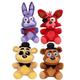 QJIRZB FNAF Plushies Toy,Five Nights Game Kids Stuffed Toys for Children and Fans Birthday Gift,Doll Bonnie Bear Foxy Wolf Rabbit Plush Toy (Bonnie/Foxy the Pirate/Brown Bear/Golden Bear, 4 PCS)