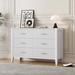 Latitude Run® 6 Drawer Dresser w/ Handle for Bedroom, Storage Cabinet w/ Vertical Stripe Finish Drawer in White | Wayfair