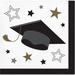 Creative Converting Glamorous Black & Gold Graduation Cocktail Napkins, 48 ct in Black/Gray/White | Wayfair DTC369859BNAP