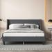 Latitude Run® Queen Linen Platform Bed Frame Upholstered in Gray | 39 H x 63 W x 81 D in | Wayfair 66D1623875084632BE66F47E441C1643