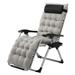 Arlmont & Co. Silver Trim Black Zero Gravity Chair w/ Cushion, Steel in Black/Gray | 43.3 H x 26 W x 25 D in | Wayfair