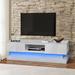 Orren Ellis TV Stand w/ LED Lights in White | Wayfair 544A210B8C504C69894473B61B72BAA3