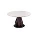 Orren Ellis Natural marble table family small unit Nordic solid wood round table Wood in Black/Brown/White | 29.92 H x 51.18 W x 51.18 D in | Wayfair