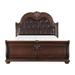 Rosdorf Park Cherryl Queen Tufted Sleigh Bed Wood & /Upholstered/Faux leather in Brown | Twin | Wayfair 961A16E97F5447118102C538BB90D900