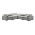 Gray Reclining Sectional - VIG Furniture Corinth - Modern Fabric Sectional Sofa w/ 3 Power Recliners Polyester | 24 H x 136 W x 136 D in | Wayfair